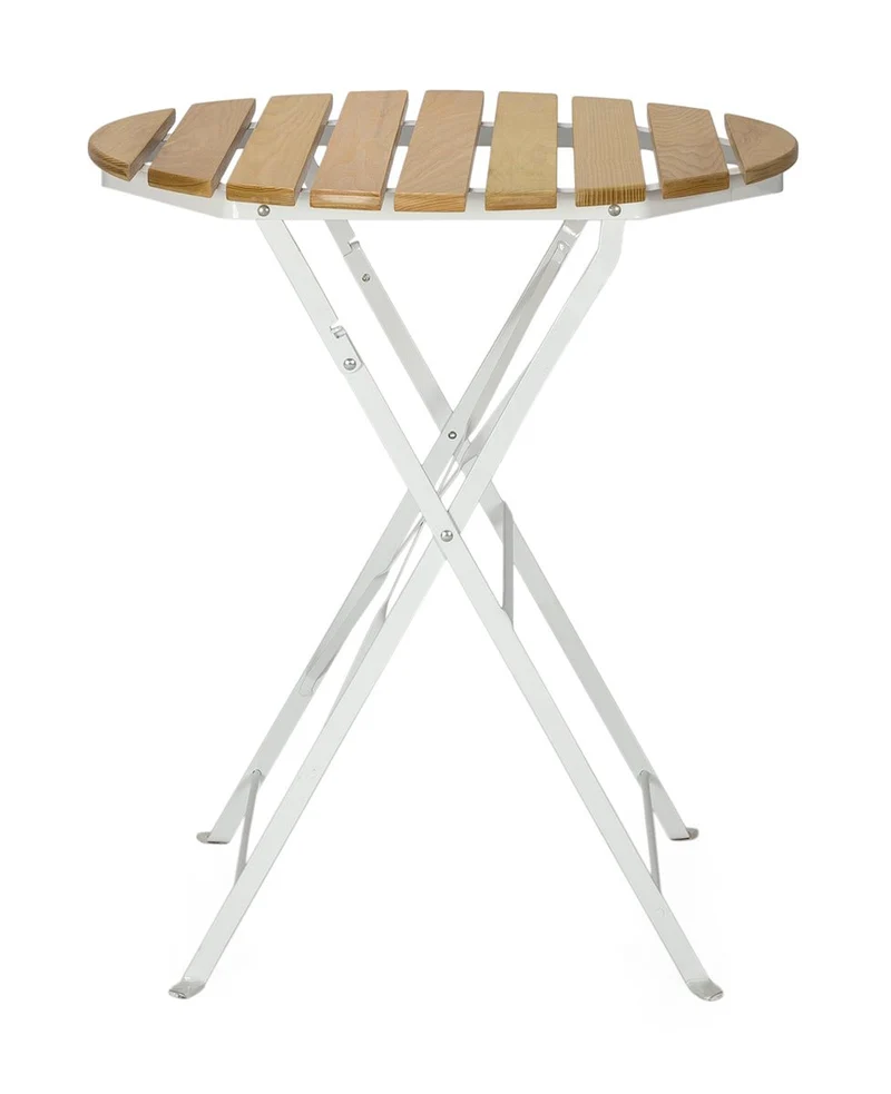 Mesa de jardin e. Bistro plegable madera redonda