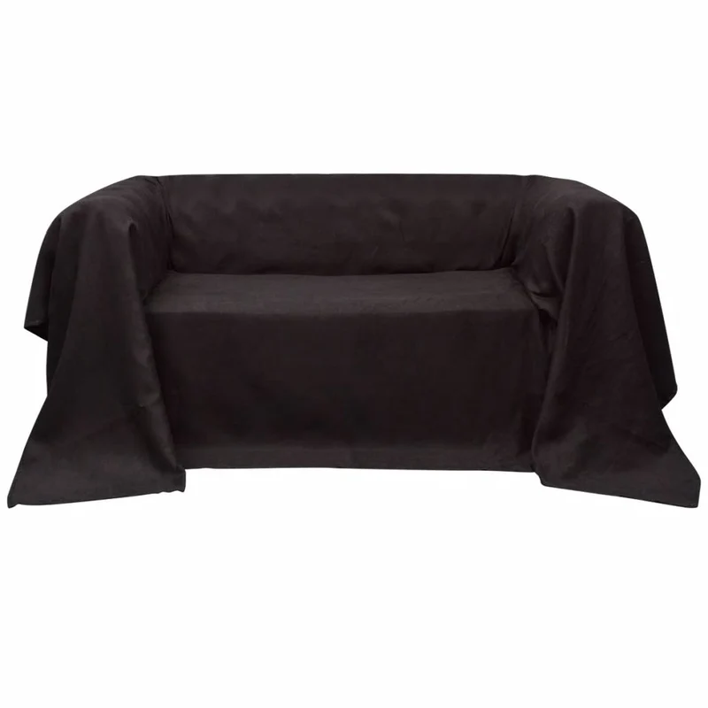 Housse Micro-suède de canapé Brun 210 x 280 cm DEC022309
