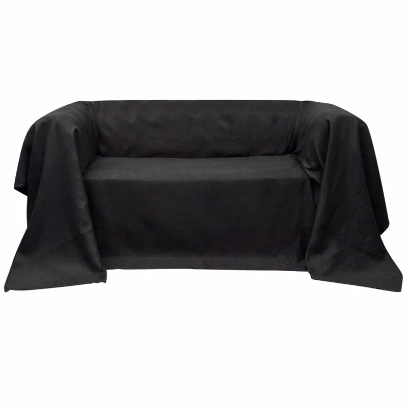 Housse Micro-suède de canapé Anthracite 210 x 280 cm DEC022312