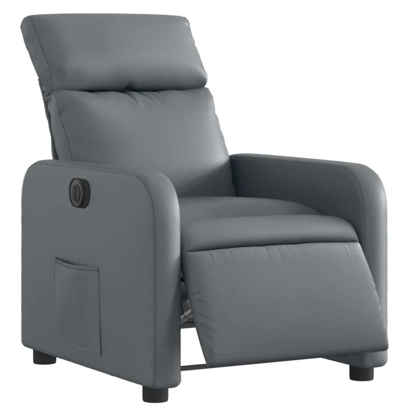 Fauteuil relax TV fonction d'inclinaison électrique très confortable en PVC gris DEC028384