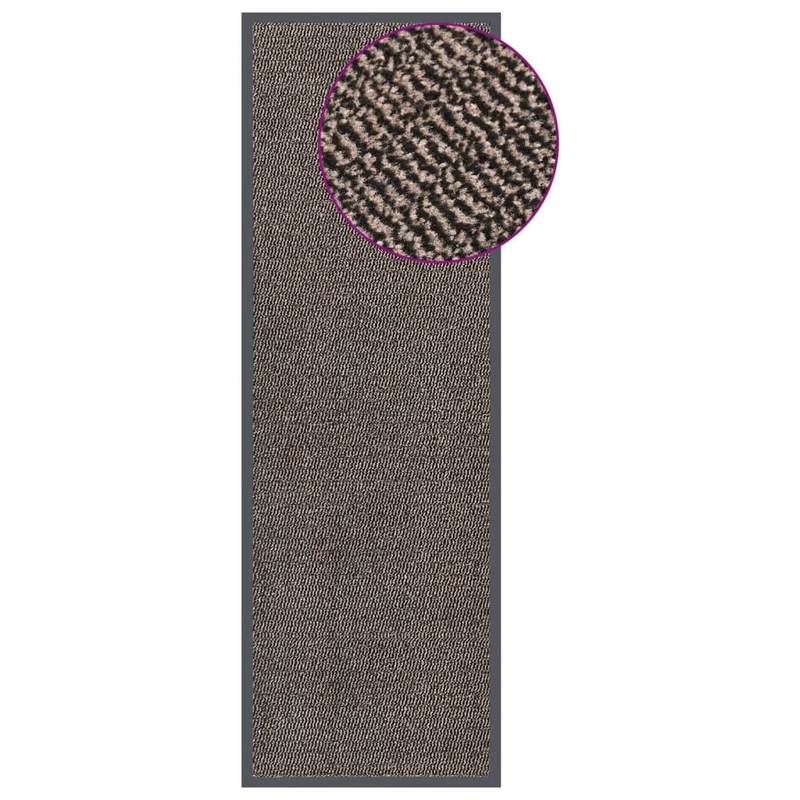 Paillasson touffeté 60 x 180 cm PP marron et caoutchouc antidérapant DEC040673