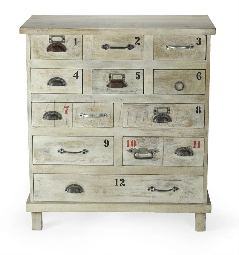 Cajonera vintage de madera Number