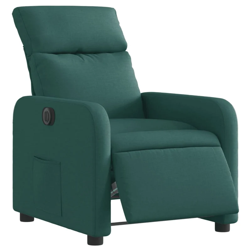 Fauteuil relax TV fonction d'inclinaison électrique très confortable en tissu vert foncé DEC028610