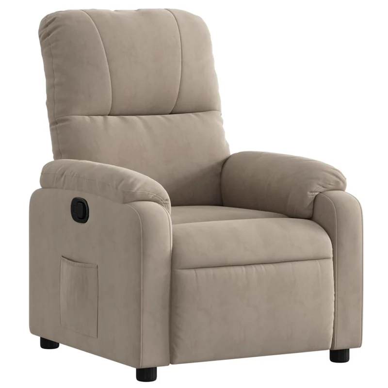 Fauteuil relax TV rembourrage confortable fonction d'inclinaison manuelle en tissu microfibre couleur taupe DEC028206