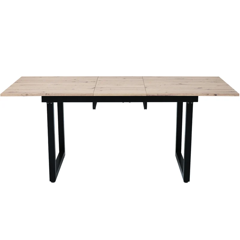 Table de salle à manger extensible moderne effet chêne et noir 140-180x80cm ZAXOD