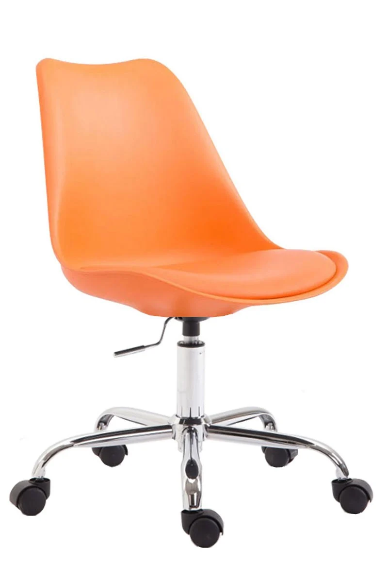 Chaise de bureau tabouret à roulette hauteur réglable orange TABO10023