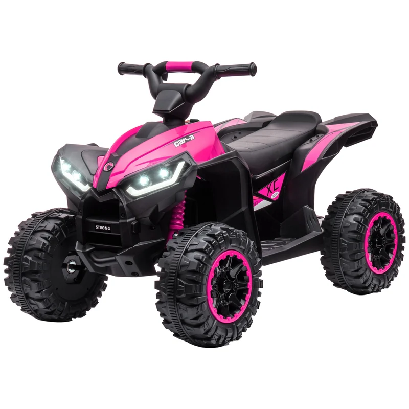 Quad électrique enfant extérieur 83 x 53 x 55.5 cm siège très ergonomique vitesse 6 km/h design contemporain en PP rose 21_0000520