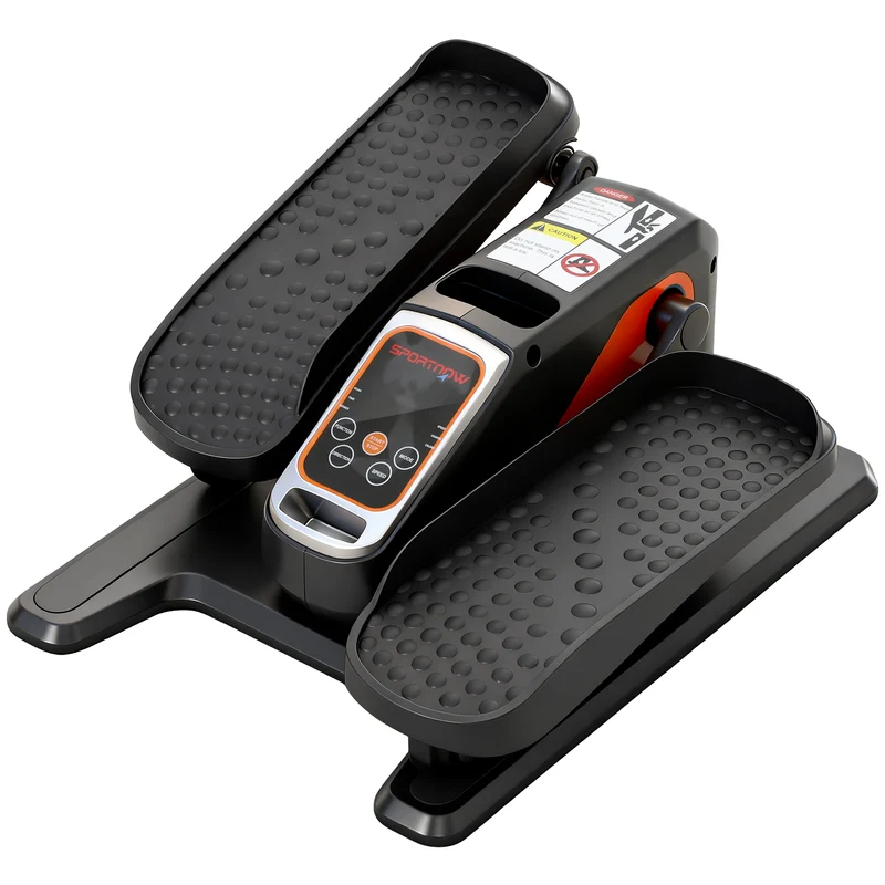 Vélo elliptique de bureau 40.7 x 36 x 21.5 cm 12 niveaux de vitesse télécommande pratique moderne épuré en acier noir 21_0006728