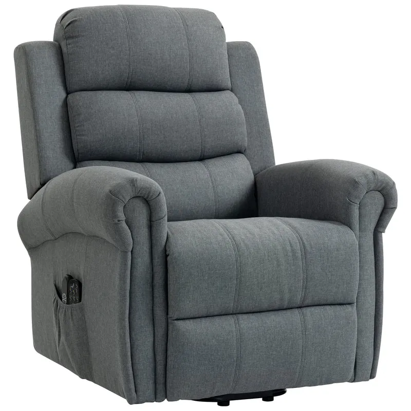 Fauteuil releveur électrique 87 x 87.50 x 108 cm massage chauffant assise rembourrée contemporain en polyester gris 21_0000815