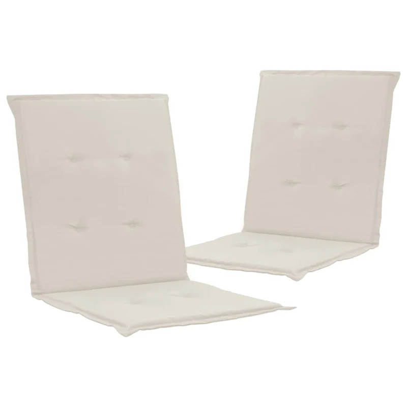 lot de 2 coussins de chaise de jardin 100% polyester crème 100 x 50 x 3 cm DEC021680