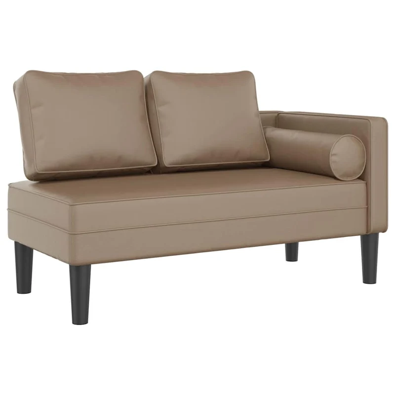 Méridienne chaise longue canapé pour intérieur avec coussins en PVC couleur cappuccino DEC026065