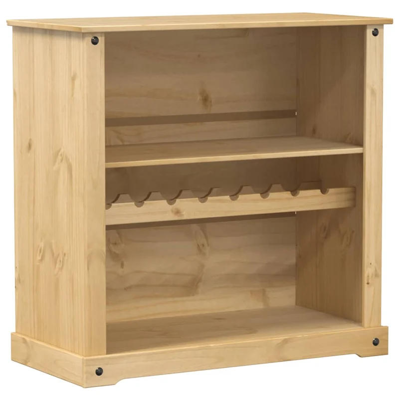 Armoire à vin design rustique avec compartiment de rangement 107,5 x 51 x 105,5 cm en bois de pin DEC024427