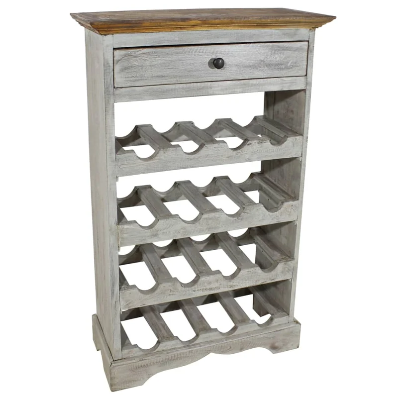 Casier range bouteilles étagère de rangement vin bois d'acajou massif 55 x 23 x 85 cm brun DEC024276
