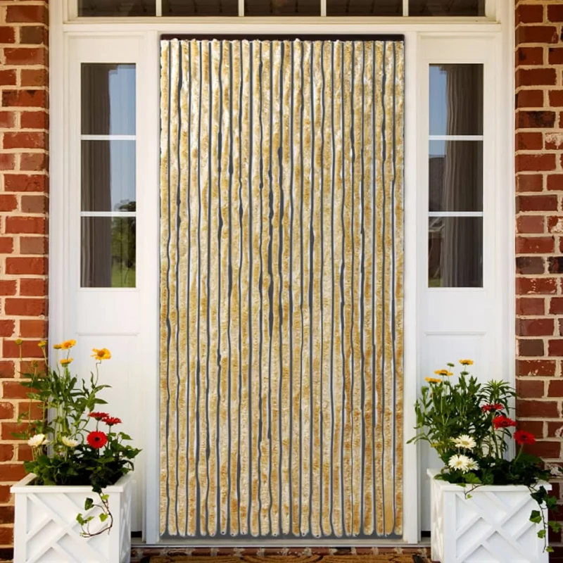 Rideau contre insectes moustiquaire Beige 90x220 cm Chenille DEC022185