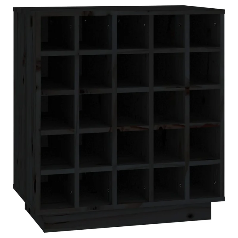 Armoire à vin jusqu'à 25 bouteilles de vin 55,5 x 34 x 61 cm en bois de pin noir DEC024436