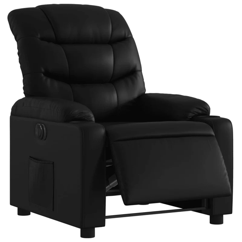 Fauteuil relax TV fonction d'inclinaison électrique très confortable en PVC noir DEC028470
