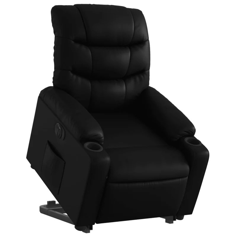 Fauteuil relax TV fonction de levage électrique très confortable en PVC noir DEC028479