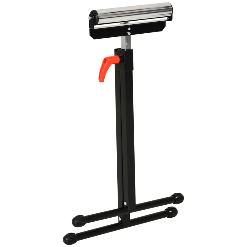 Support à rouleaux pliable atelier 44 x 50 x 68-110 cm hauteur réglable capacité 90 kg industriel épuré en métal noir 21_0008044