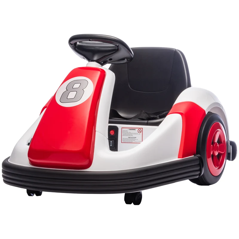 Auto-tamponneuse enfant électrique 360° 70 x 58 x 46,5 cm ceinture 2 points tendance jardin finition mate en PP rouge 21_0000621