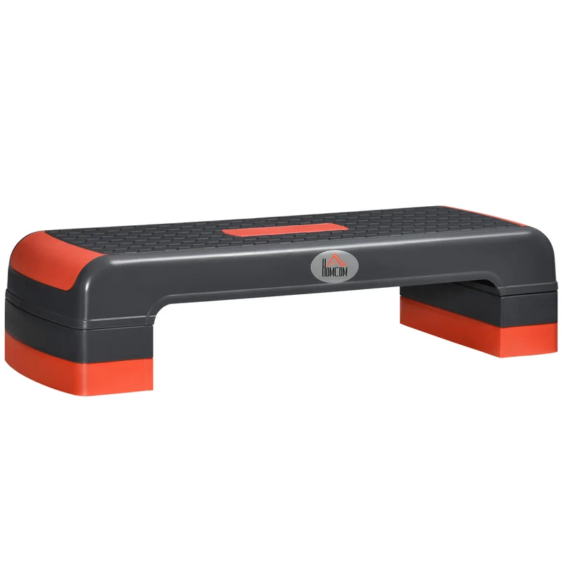 Plateforme aérobic 78 x 28 x 20 cm surface antidérapante portable hauteur réglable 3 niveaux moderne épuré en PP gris 21_0006713