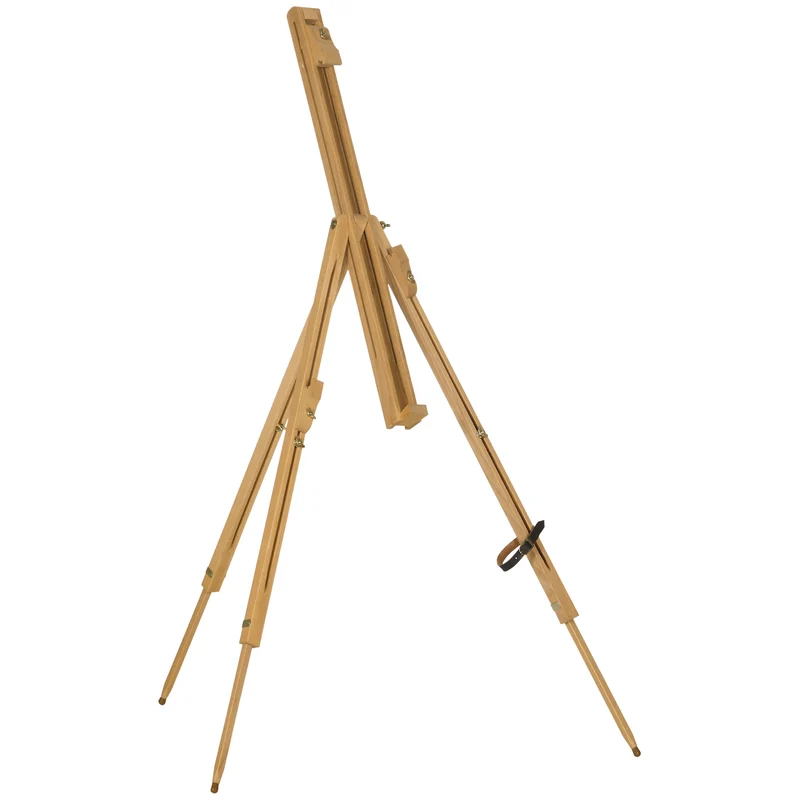 Chevalet d'artiste pliable 93 x 84 x 183 cm hauteur réglable support toiles jusqu'à 107 cm scandinave en bois naturel 21_0006110