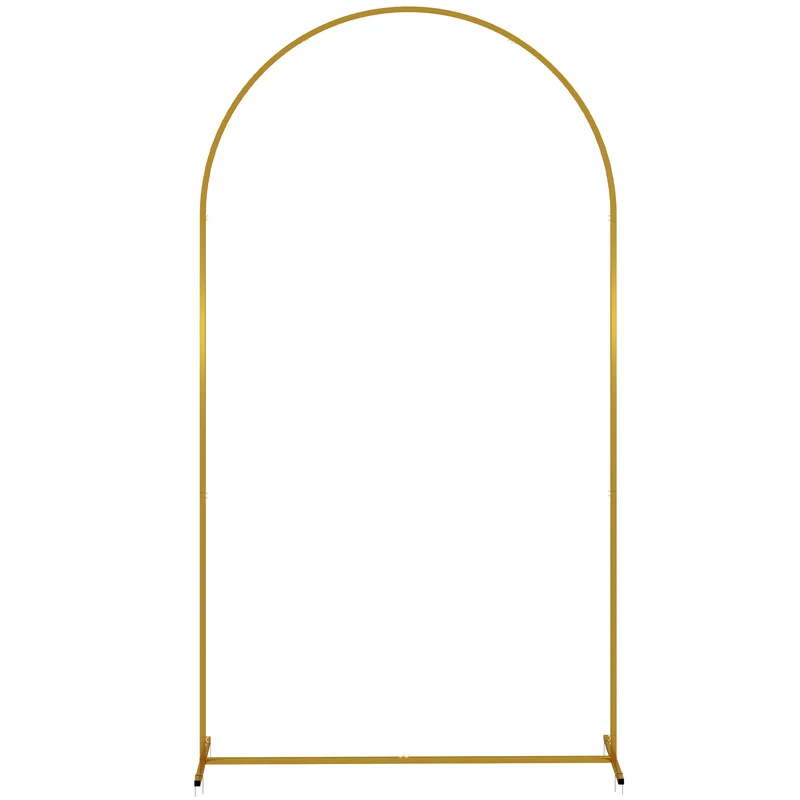 Arche de jardin pour mariage 120 x 40 x 220 cm solide et modulable finition élégante extérieur contemporain en métal or 21_0005684