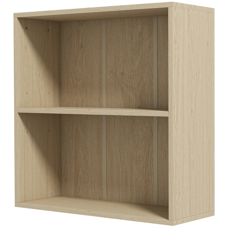 Bibliothèque étagère de rangement 60 x 24 x 63 cm réglable résistante moderne en panneau de particules bois naturel 21_0002498
