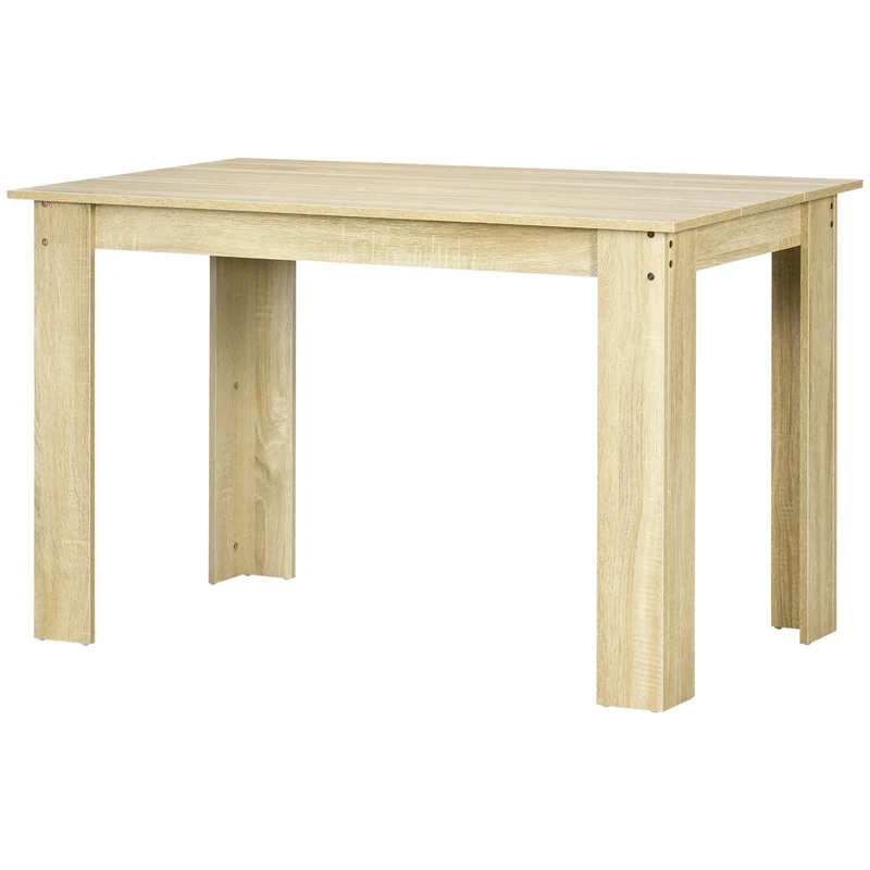 Table à manger rectangulaire cuisine 120 x 69 x 75 cm 4 personnes robuste design épuré en panneau de particules chêne 21_0002338