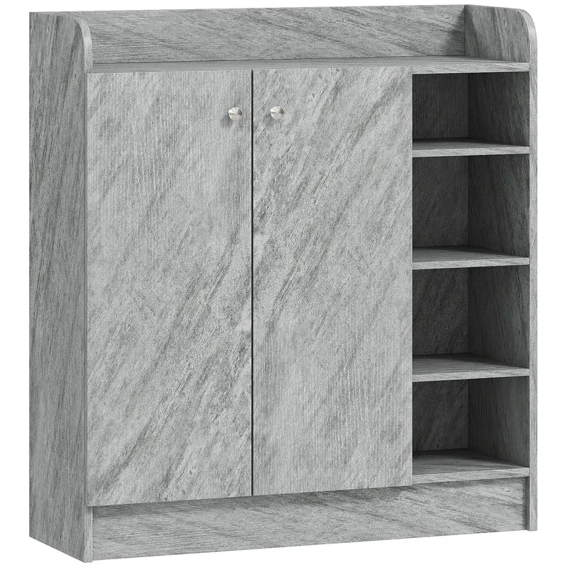 Meuble à chaussures entrée 83 x 30 x 90 cm étagères réglables rangement moderne épuré en panneau de particules gris 21_0002773