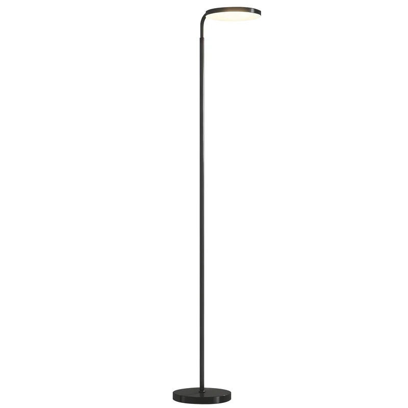 Lampadaire sur pied salon 41 x 25 x 177 cm intensité variable télécommande magnétique style moderne cosy en acier noir 21_0007062