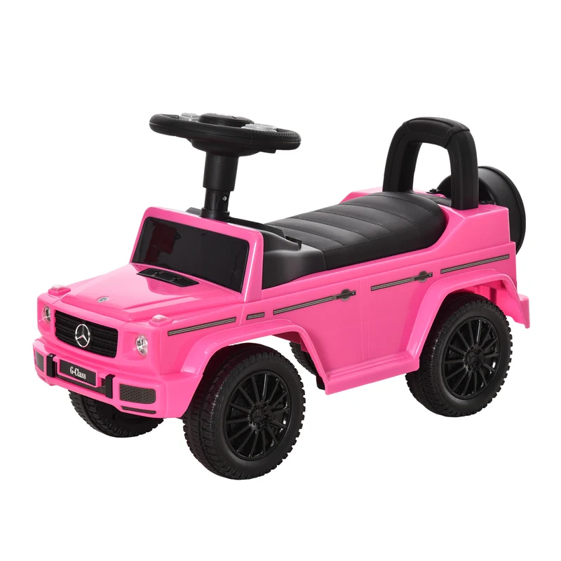 Camion porteur à pousser apprentissage de la marche 62.5 x 28.5 x 45 cm coffre klaxon chambre design épuré en PP rose 21_0000475