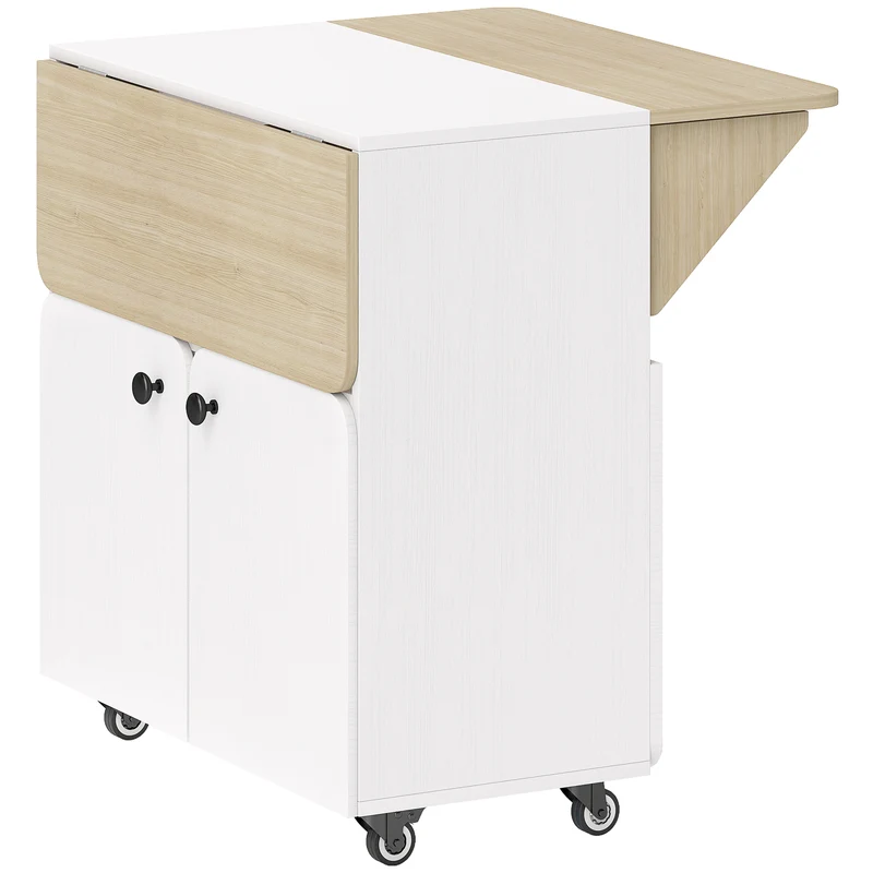 Table à manger pliante roulettes 70 x 83 x 75 cm gain de place modulable design épuré en panneau de particules blanc 21_0002284