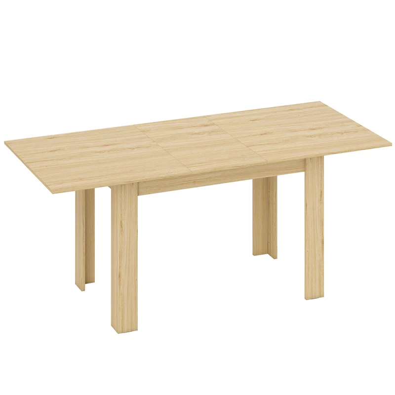 Table à manger extensible 140 x 80 x 75 cm 6-8 places rallonges intégrées convivial design moderne en MDF bois naturel 21_0003314