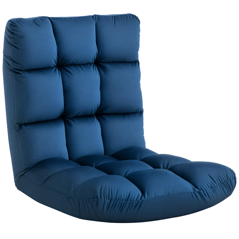 Fauteuil convertible multipositions 71 x 55 x 53,5 cm confort capitonné design salon en flanelle polyester bleu roi 21_0001818