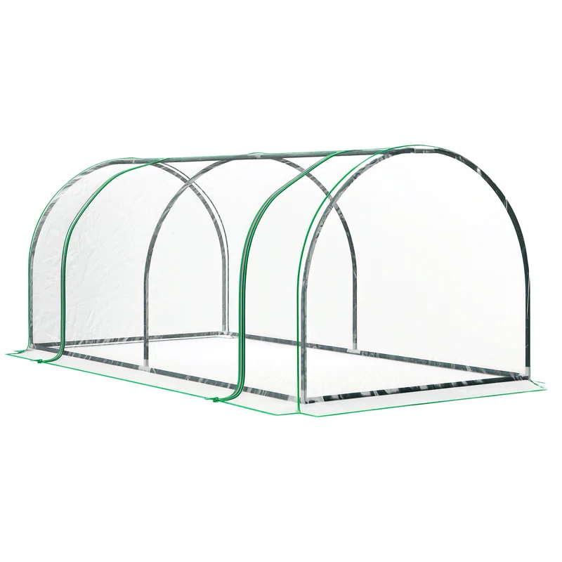 Serre tunnel de jardin 200 x 100 x 80 cm protège contre le gel optimise le rendement contemporain épuré en PVC vert 21_0004141