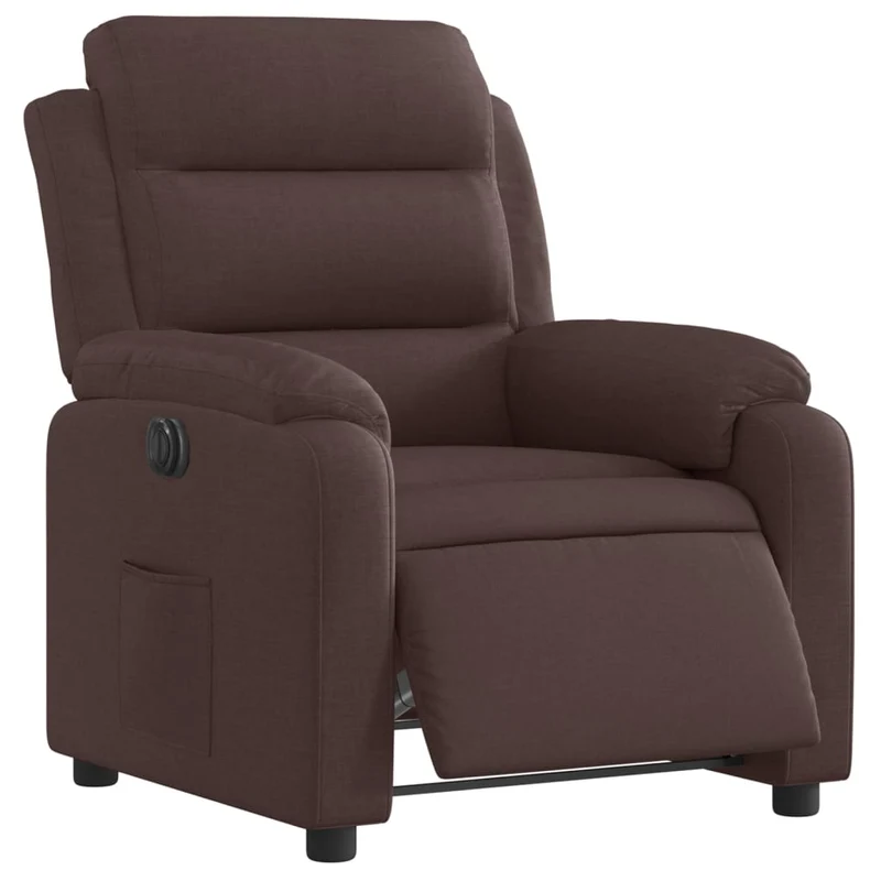 Fauteuil relax TV fonction d'inclinaison électrique très confortable en tissu marron foncé DEC028411
