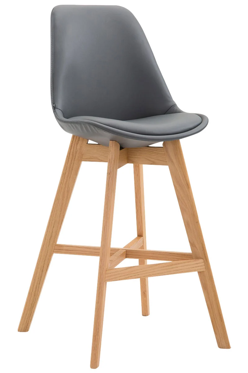 Tabouret de bar chaise haute design scandinave moderne en synthétique gris TDB10388