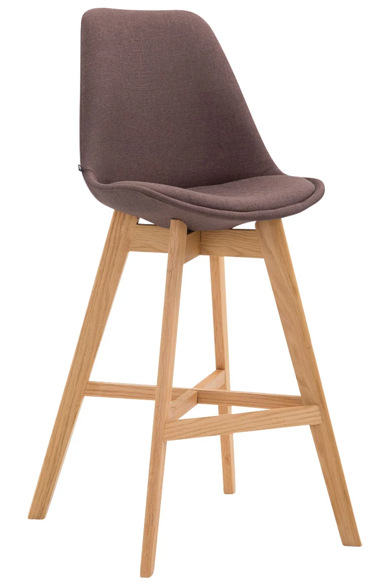 Tabouret de bar chaise haute design scandinave moderne en tissu marron TDB10380