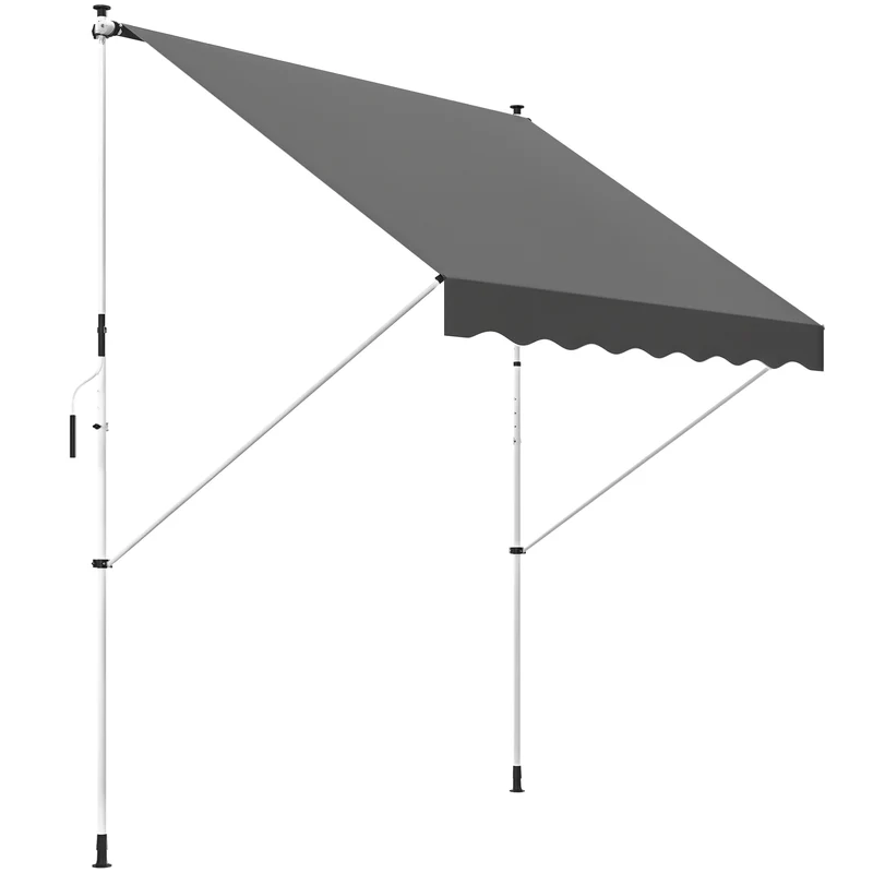 Store banne manuel 300 x 150 x 280 cm protection uv inclinaison et hauteur réglables design épuré en aluminium gris 21_0003848