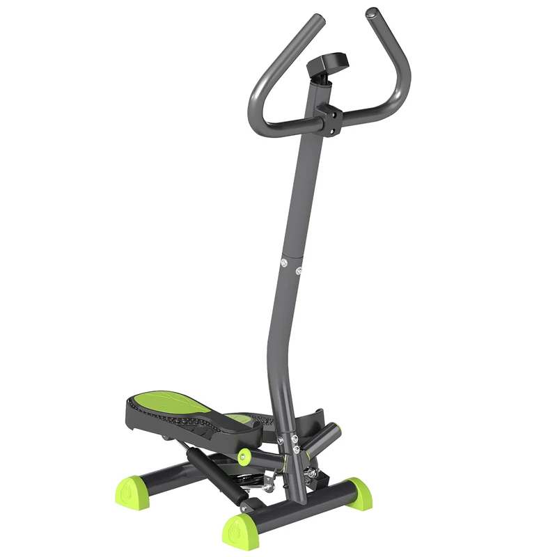 Stepper avec guidon pour appartement 55 x 44 x 108 cm résistance réglable écran lcd moderne stable épuré en acier gris 21_0006705