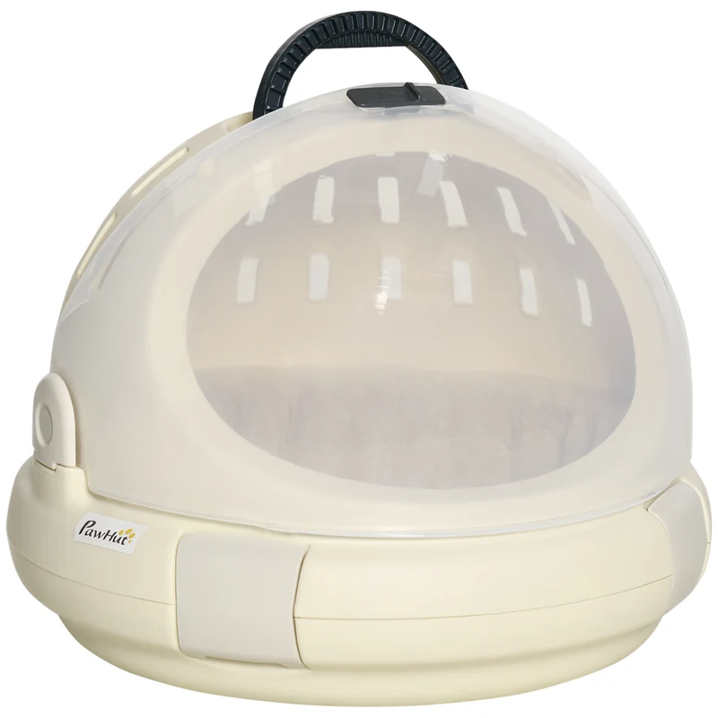 Maison de transport pour chat forme niche 41 x 41 x 35,2 cm lavable nettoyage facile moderne épuré salon en PP beige 21_0007670