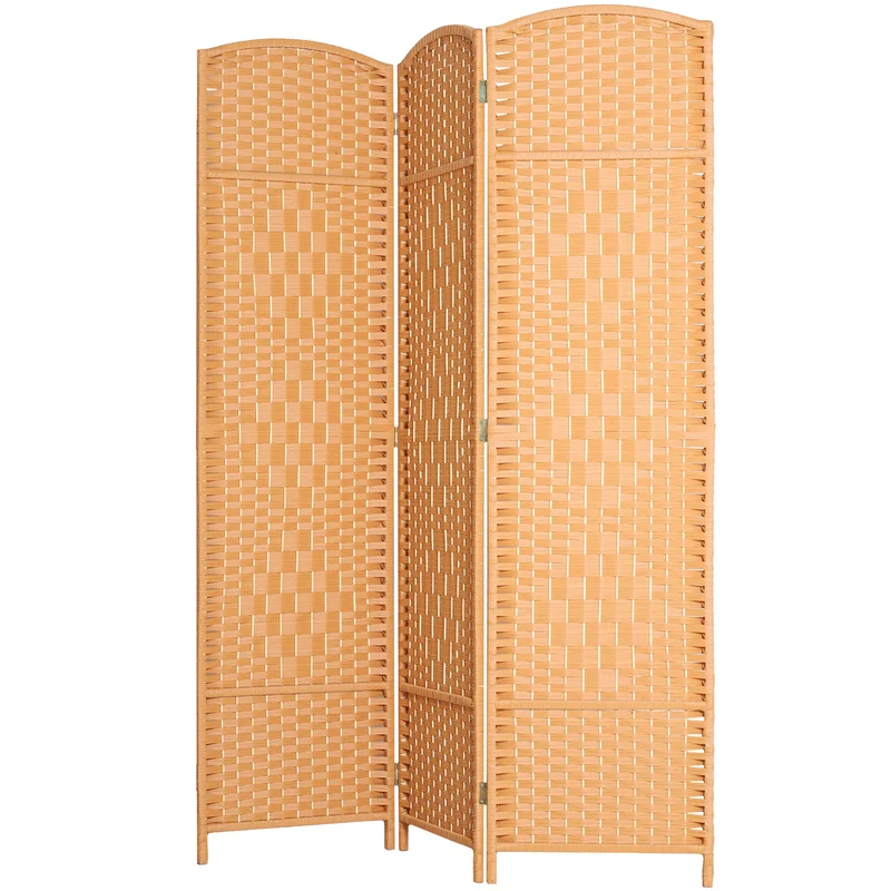 Paravent intérieur 3 panneaux pliable 135 x 1,7 x 180 cm intimité modulable design épuré en polypropylène brun clair 21_0001331