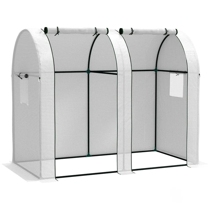 Petite serre de jardin pour tomates 185 x 94 x 150 cm protection anti-UV portes zippées design en polyéthylène blanc 21_0004365