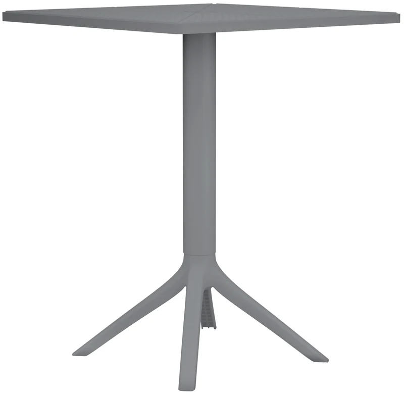 Table d'appoint pour intérieur ou extérieur 60x60 cm en plastique gris foncé 10_0009166