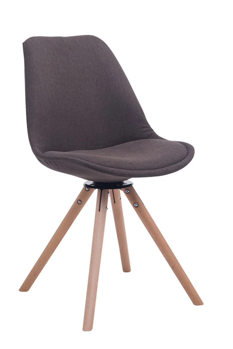 Chaise de salle à manger x1 chaise visiteur assise pivotant à 360° en tissu gris foncé piètement en bois rond clair 10_0008316