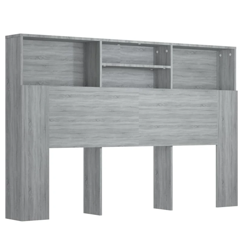 Tête de lit avec rangement accessoire de lit table de chevet étagère 160 x 19 x 103,5 cm MDF gris TDL0200007