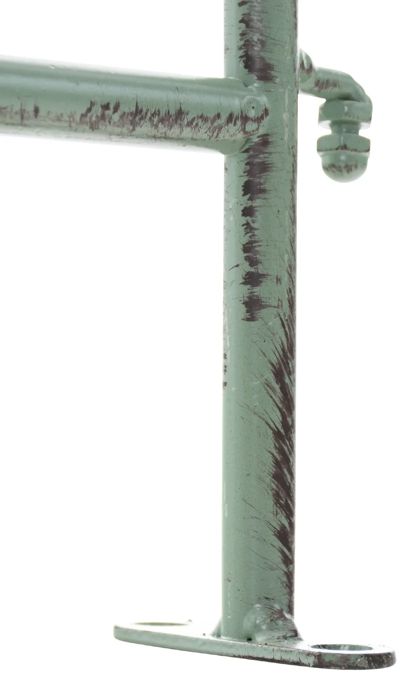 Clôture de jardin en fer forgé vert vieilli 124 cm – barrière décorative métal pour extérieur 10_0008103