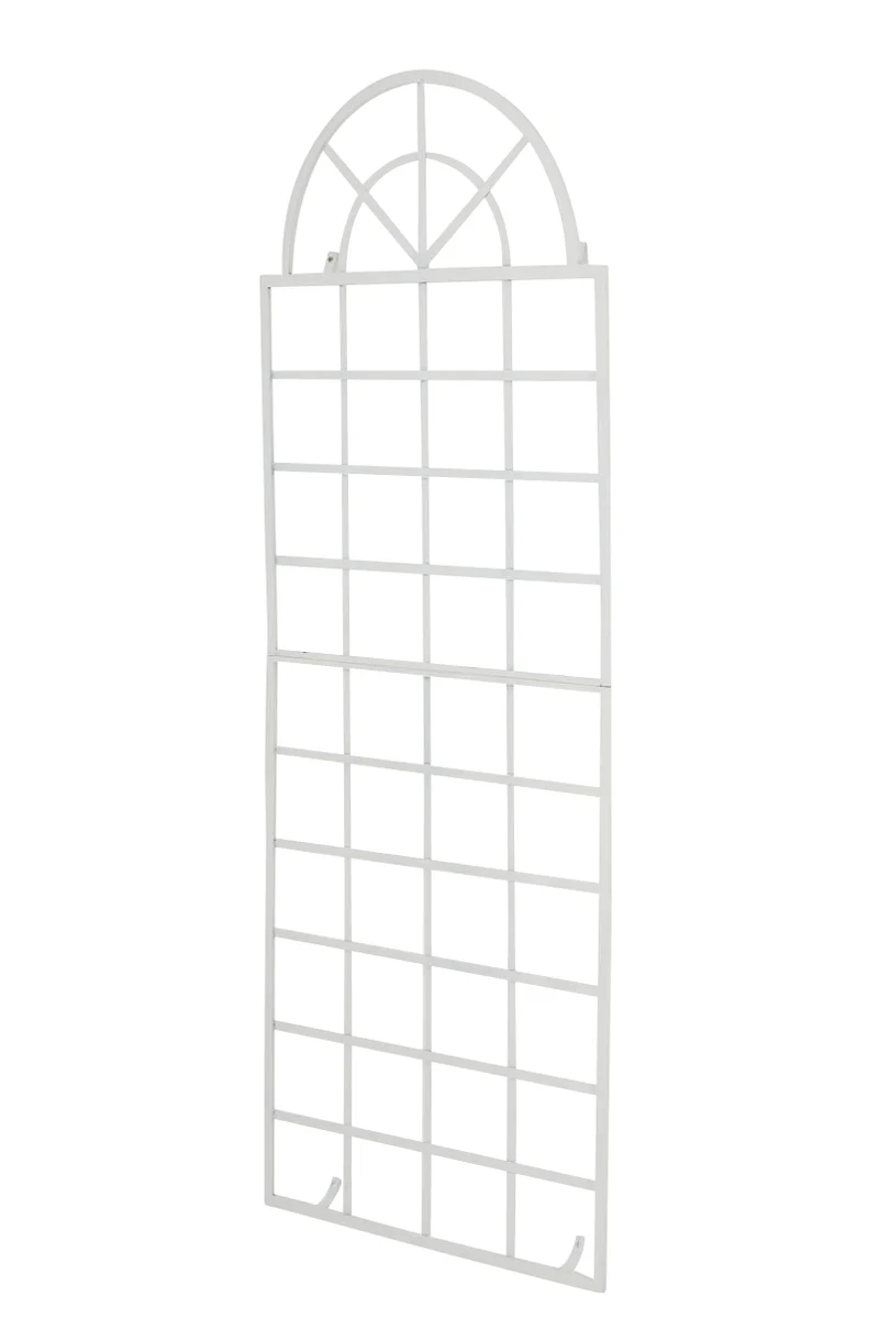 Treillage tuteur mural 180 x 70 cm décoration de jardin plantes grimpantes en métal blanc 10_0003907