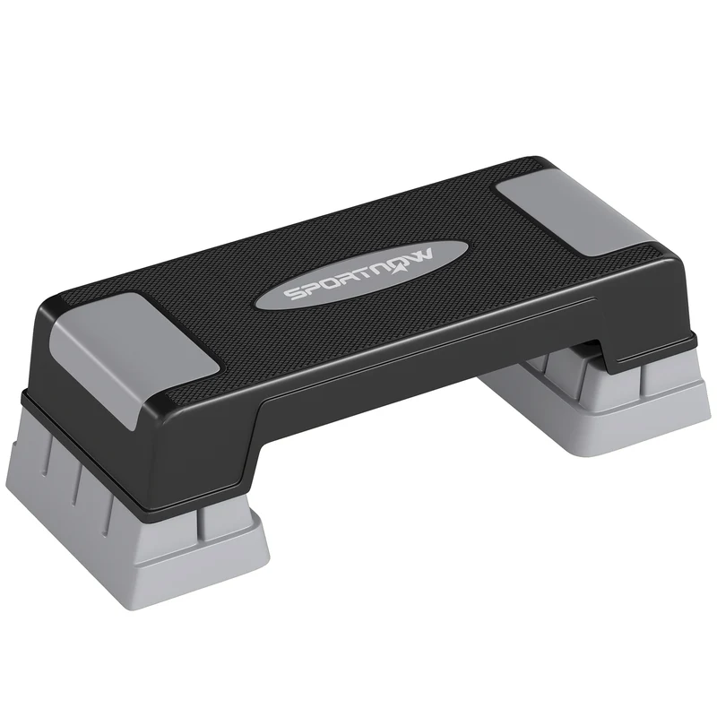 Plateforme d'aérobic 75 x 29 x 12/17.5/22.5 cm hauteur réglable charge maximale recommandée 250 kg moderne en PP gris 21_0006744