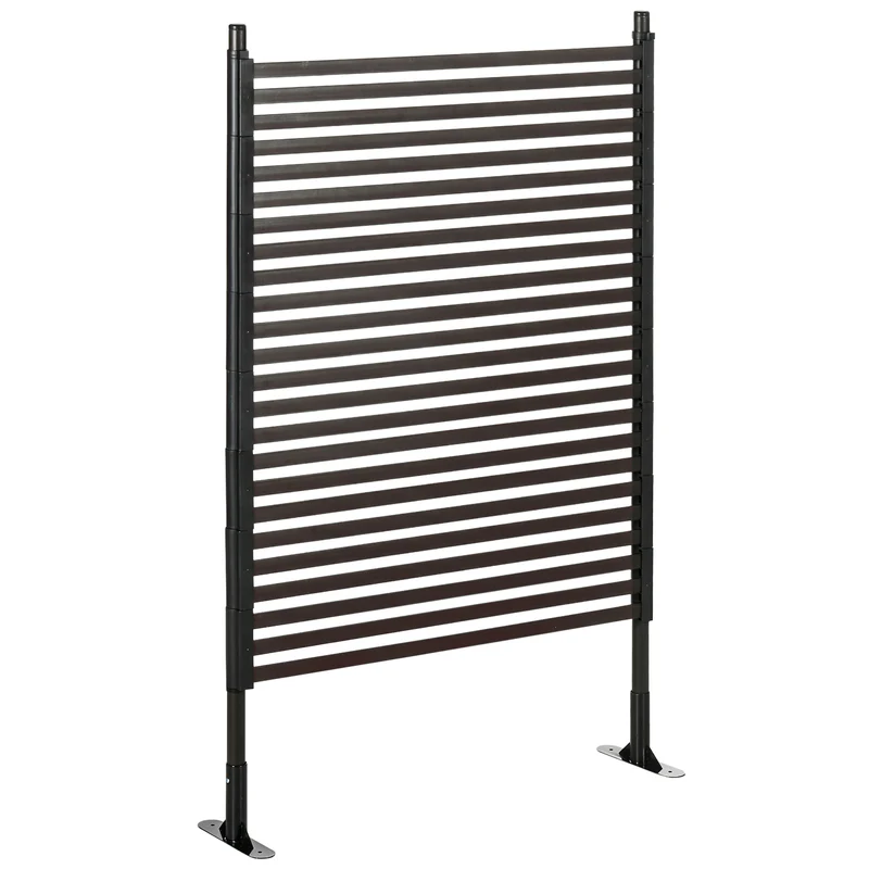 Panneau de clôture modulaire brise vue jardin 93 x 22 x 150 cm intimité treillis style contemporain en acier marron 21_0003975